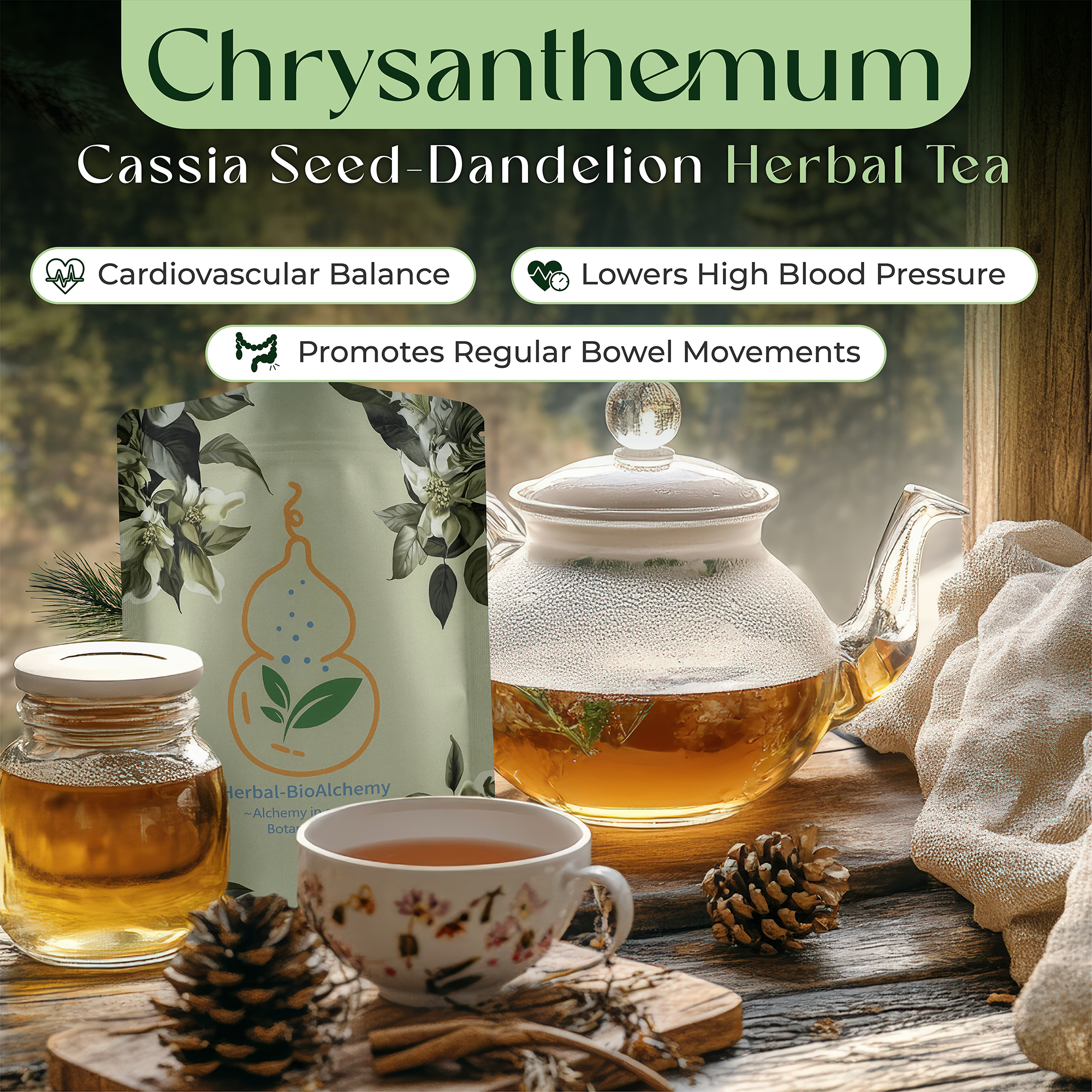 Chrysanthemum–Cassia Seed–Dandelion Herbal Tea